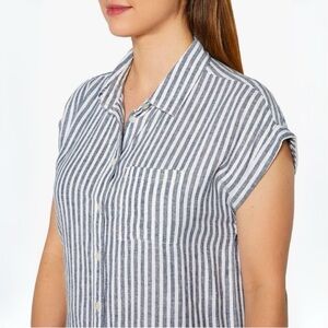 Orvis Tops for Women - Linen Blend Short Sleeve Shirts - Button-Up with Collar